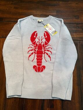 Women’s Mighty Fine Light Blue Lobster Sweater Size M